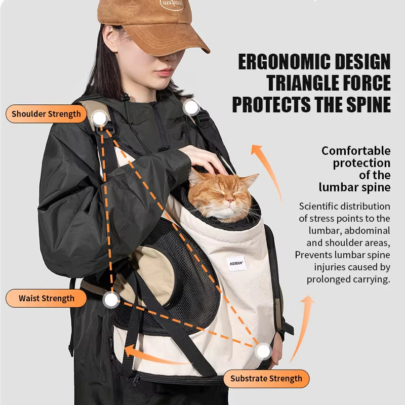 Pet Front Carry Chest Backpack – Stylish, Secure & Super Comfortable for Outdoor Adventures